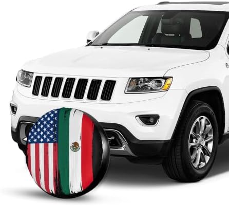USA Mexico Flag Spare Tire Cover, Universal Waterproof & Dustproof Wheel - Image 3