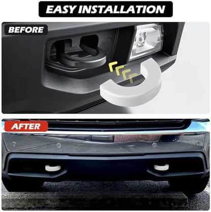 Tow Hook Covers for Silverado 1500/Sierra 1500 White - Image 5