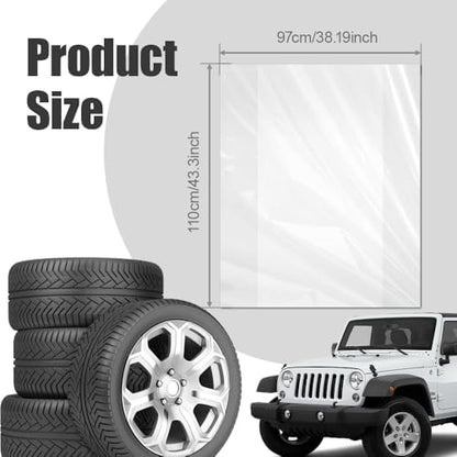 8PCS Extra-Large Tire Covers, Tear-Resistant LDPE Plastic Tire Bags - Image 2