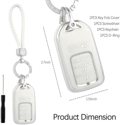 Car Key Fob Cover with Key Chain, 5 Buttons Key Fob Protector Compatible with - Image 2