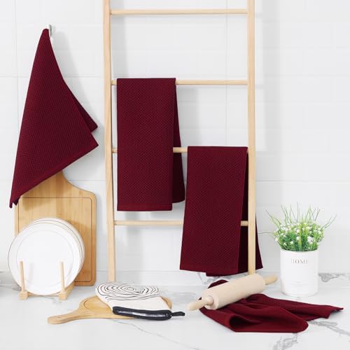Homaxy 100% Cotton Waffle Weave Kitchen Dish Towels 4-Pack - Image 6