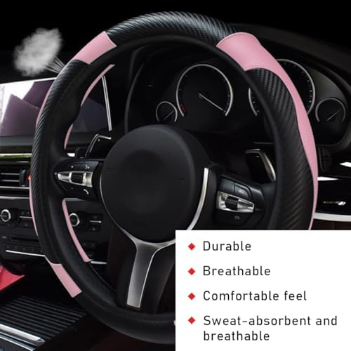povtii Car Steering Wheel Cover, 15 Inch Leather Breathable Auto Steering Wheel - Image 4