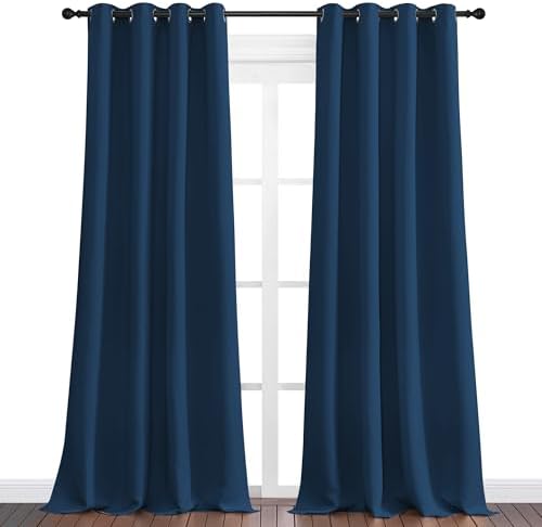NICETOWN Blackout Curtains for Office 2 Panels 55 x 102-inch Moroccan Blue - Image 2