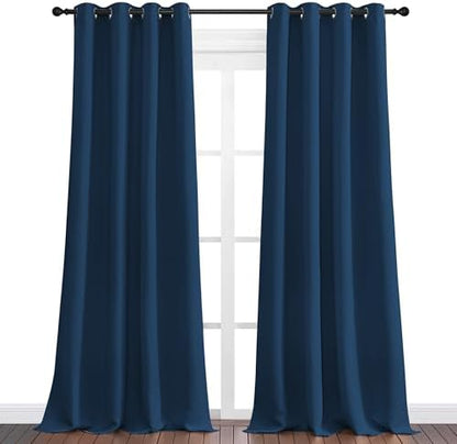 NICETOWN Blackout Curtains for Office 2 Panels 55 x 102-inch Moroccan Blue - Image 2