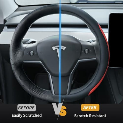 Uxcer Nappa Leather Steering Wheel Cover Compatible - Image 4