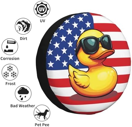 Funny Duck Spare Tire Cover Weatherproof Universal Wheel Protectors Cute Duck - Image 5