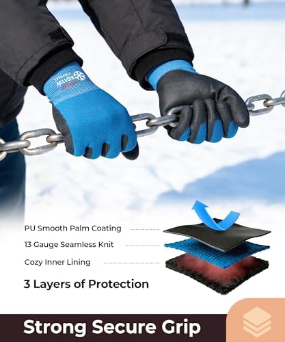 KAYGO Winter Work Gloves Thermal Insulated, PU Coated, 12 Pairs - Image 3