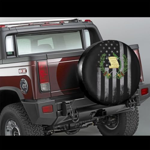 Coat of Arms Guatemala USA Flag Spare Tire Cover, Universal Waterproof & - Image 4