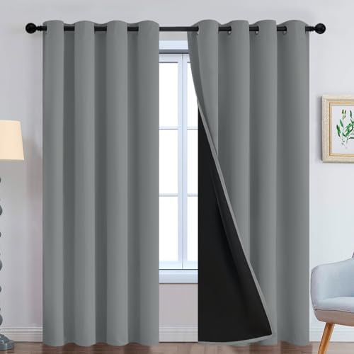 Yakamok Dove Grey 100% Blackout Curtains 84 Inches Long 52" Wide 2 Panel by Yakamok