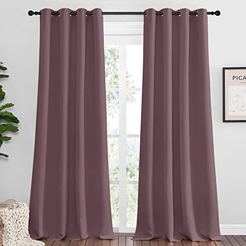 NICETOWN Blackout Curtains for Office 2 Panels 55 x 120-inch Dry Rose by NICETOWN