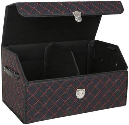 Car Trunk Organizer with Sturdy Faux Leather Lid by Unknown