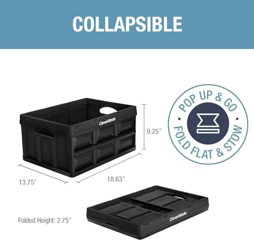 CleverMade Collapsible Storage Bins, 32L 3 Pack, 66 lb Stackable - Image 2