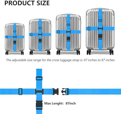 BILIONE Cross Luggage Straps and Luggage Tags Set - Image 3