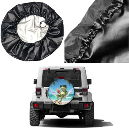 Summer Green Frog Spare Tire Cover Dust-Proof Wheel Tire Cover Fit Trailer - Image 5