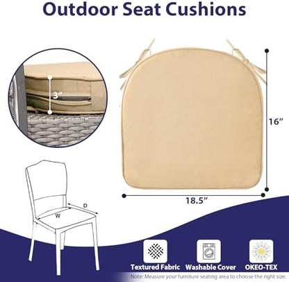 IPYNBAP Outdoor Chair Cushions Set of 4 -Waterproof Outdoor Seat Cushions - Image 6