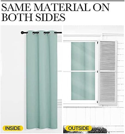 NICETOWN Blackout Curtains for Office, 2 Panels, 55 x 120-inch, Aqua Blue - Image 6