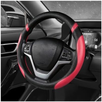 Car Steering Wheel Cover, 15 Inch Premium Leather Breathable Non-Slip Wheels by Unknown