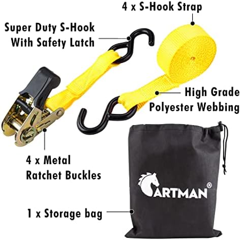 CARTMAN Ratchet Tie Down Straps, 1 in x 15 ft, 1500 lb - Image 7