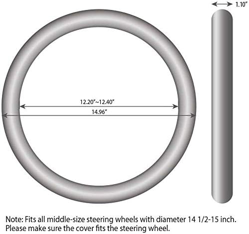 Elantrip Steering Wheel Cover Leather 14 1/2 to 15 inch Universal Padded Soft - Image 6