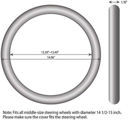 Elantrip Steering Wheel Cover Leather 14 1/2 to 15 inch Universal Padded Soft - Image 6