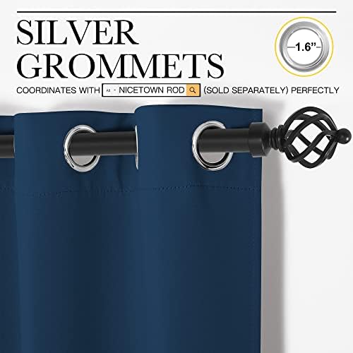 NICETOWN Blackout Curtains for Office 2 Panels 55 x 90-inch Moroccan Blue - Image 3