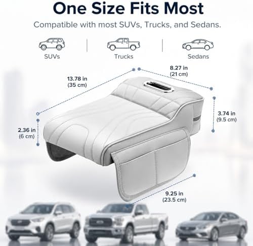 Car Center Console Cover with Tissue Box Holder, Foam Auto Armrest Cushion Pad - Image 4