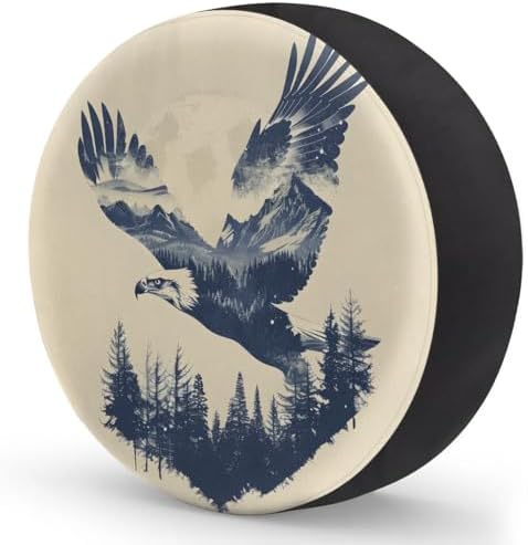 Spare Tire Cover for RV Trailer, Eagle Silhouette Tire Covers Universal Fit for - Image 2