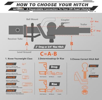 AUTMATCH Trailer Hitch Ball Mount - Image 6