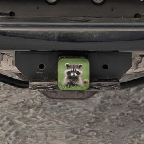 Swono Raccoon Rubber Hitch Tube Cover Animal Raccoon in Grass Meadow Soft - Image 5