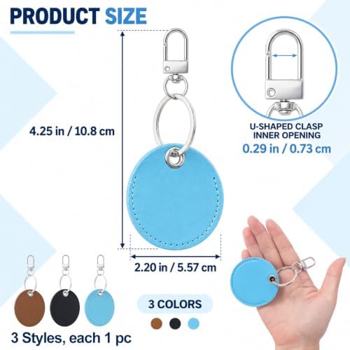 PAGOW 2.3x1.8in Key Fob Holder, PU Leather RFID Key Case Protector - Image 2