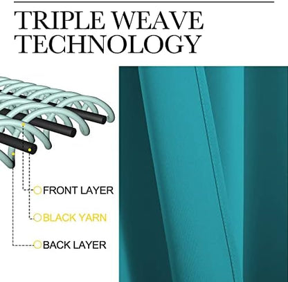 NICETOWN Room Darkening Curtains, 2 Panels, W42 x 48-inch, Peacock Teal - Image 4