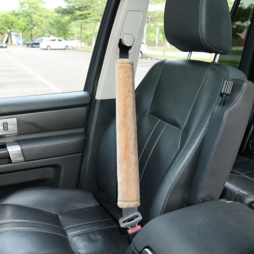 Amooca 25.6in Extra Long Furry Universal Car Seatbelt Cover Shoulder Pad by Amooca