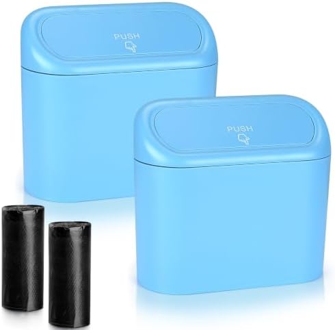 Accmor Car Trash Can with Lid, 2 Pack Mini Vehicle Garbage Can, Leakproof Auto by Accmor