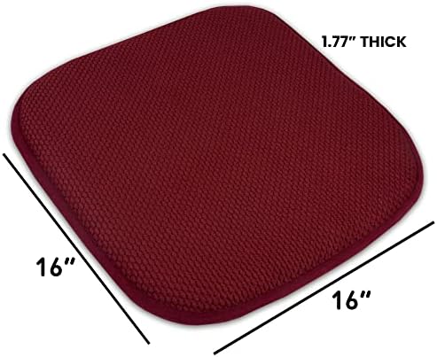 4 Pack Memory Foam Honeycomb Nonslip Back 16" x16" Chair/Seat Cushion Pad - Image 4
