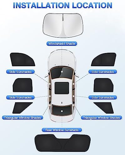 Canvcle Windshield Sun Shade for Ford Bronco Sport 2021-2025 2026 Side Rear - Image 6