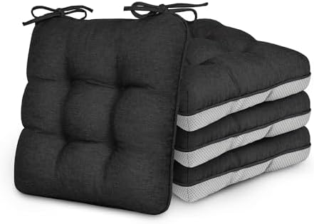 Love's cabin Memory Foam Chair Cushions Set of 4, 15.5 Inch by Lovescabin