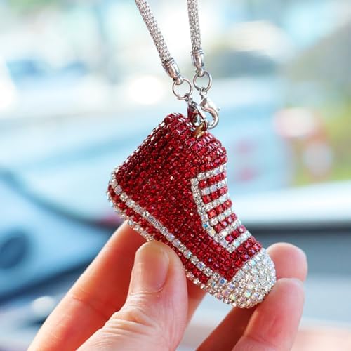 Bling Sneaker Shoe Sparkly Car Hanging Ornament, Cute Crystal Rear View Mirror - Image 7
