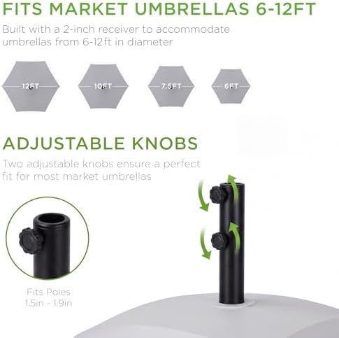 Best Choice Products 123lb Capacity Fillable Mobile Umbrella Base Heavy Duty - Image 6