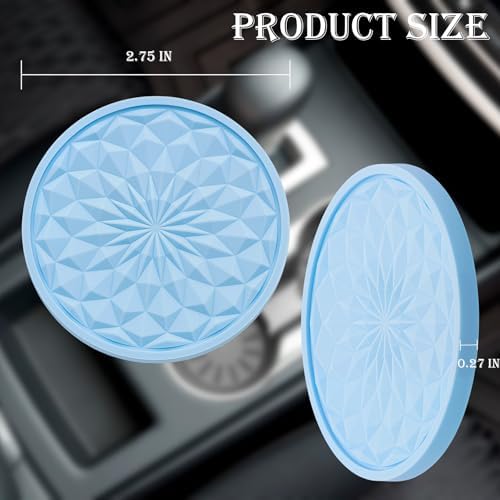 2 Pack Silicone Car Cup Holder Coaster – 2.75 Inch Non-Slip Drink Mat, - Image 2