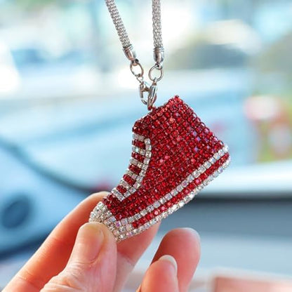 Bling Sneaker Shoe Sparkly Car Hanging Ornament, Cute Crystal Rear View Mirror - Image 5