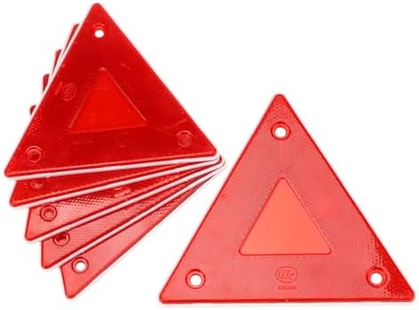 6 Pcs Red Safety Reflector Warning Sign Slow Moving Triangle Sign by KCGANI