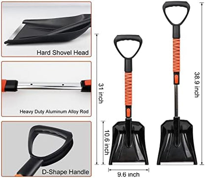 42'' Ice Scraper and Extendable Snow Brush Emergency Snow Shovel Snow Broom - Image 4