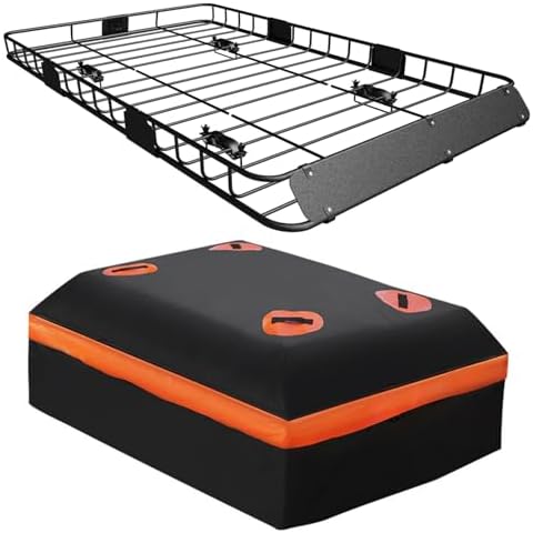 WEIZE Roof Rack Carrier Basket Universal Rooftop 54" x 34" x 6" + Waterproof Bag - Image 6