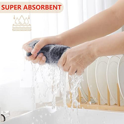 Homaxy 100% Cotton Waffle Weave Kitchen Dish Towels 6-Pack, Dark Grey - Image 3