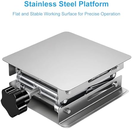 Stainless Steel Scissor Jack, 100x100mm Platform - 5kg Capacity Adjustable Lift - Image 3