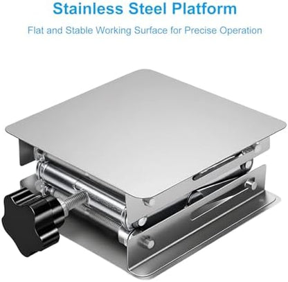 Stainless Steel Scissor Jack, 100x100mm Platform - 5kg Capacity Adjustable Lift - Image 3