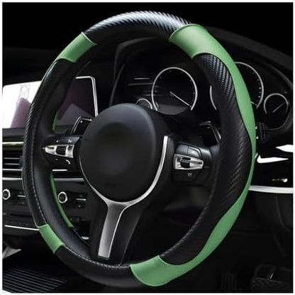 DXNQ Car Steering Wheel Cover, 15 Inch Carbon Fiber Leather Stitching Color by DXNQ