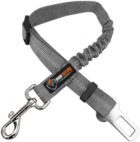 Dog Seat Belts, Durability Retractable Dog Car Harness Adjustable Bungee Saftey by PAWSECURE
