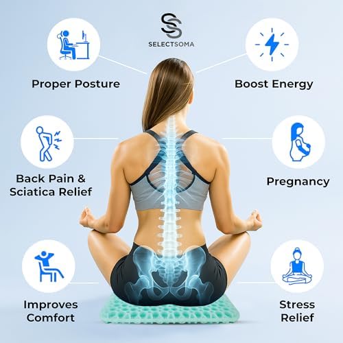 Gel Seat Cushion for Sitting, Pressure Relief for Tailbone and Back - Image 6