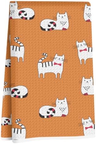 Cartoon Cat Kitchen Towel, Cute Cat Lover Gifts by Unknown